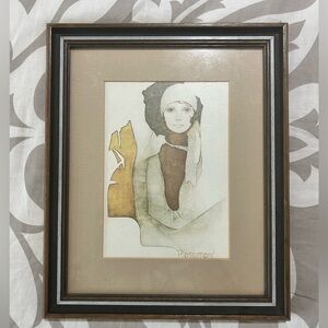 Vintage 1973 Christine Rosamond “Simone” framed with signature